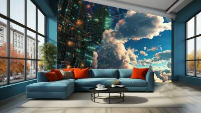 Cloud computing powers data mining for business intelligence Wall mural