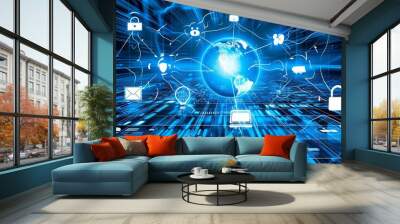 Integration of networking technologies enhances communication Wall mural