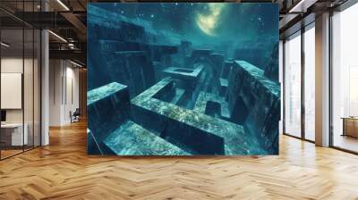 Navigate through celestial maze Wall mural