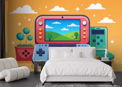 portable gaming console that allows you to play your favorite games on the go Wall mural