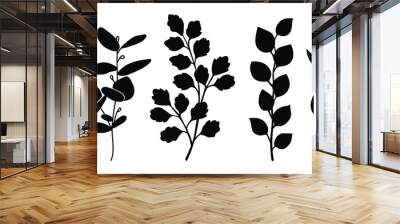 Set of leaves silhouette of beautiful plants, leaves, plant design. Vector illustration .	
 Wall mural