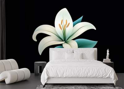 A simple lily flower icon, with smooth, elegant petals, ideal for beauty or wellness applications. Wall mural