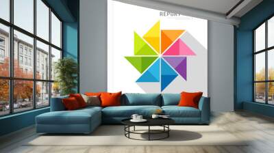 cover annual report, colorful windmill origami paper Wall mural