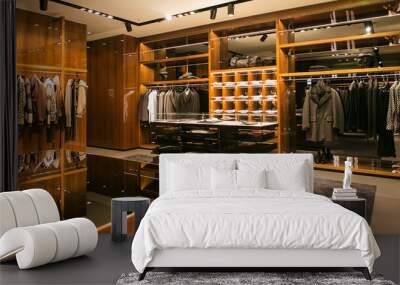 A luxury store with men clothing. Wall mural