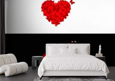 Butterfly heart vector illustration Wall mural