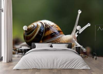 snail on a leaf Wall mural