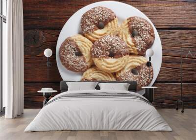 Coconut biscuits on a plate Wall mural