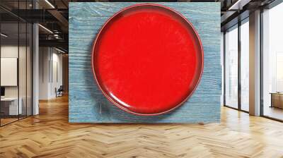 Empty red plate Wall mural