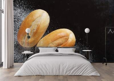 Loaves of small wheat bread Wall mural