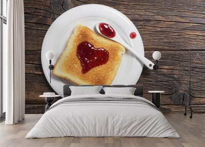 Toasted bread with jam Wall mural