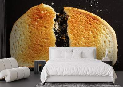 Two half of toasted bread Wall mural