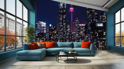 CN tower at night Wall mural