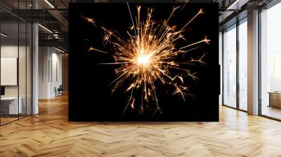 Christmas and new year party sparkler on black Wall mural