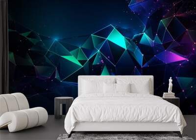 desktop background with neon polygons in high detail grade --ar 3:2 Wall mural