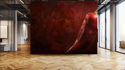 Moody & Spicy Mexican Delight: Vibrant Chile en Nogada on Elegant Plate Wall mural