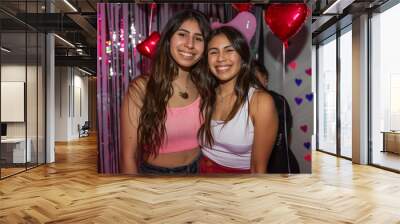 Two women are smiling Wall mural