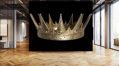 Golden crown with dark background Wall mural