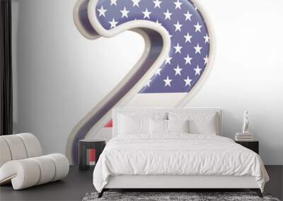 American flag numbers isolated on a white background. 3d image Wall mural