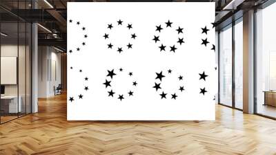 Vector image - black stars circle set on white background. Suitable for any design. Wall mural