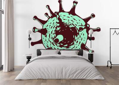 Virus illustration. Coronavirus. COVID-19. Wuhan. China. Vector isolated icon. Wall mural