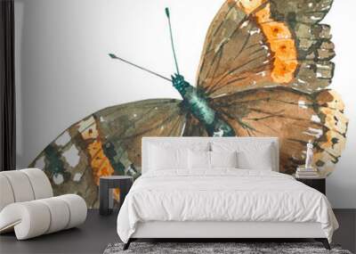 Watercolor butterfly on a white background 2 Wall mural