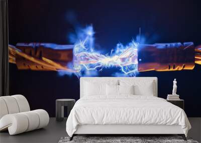 Electric arc between two wires. Wall mural