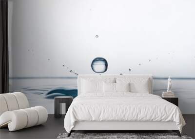 Freeze water liquid drop splash on pure background Wall mural