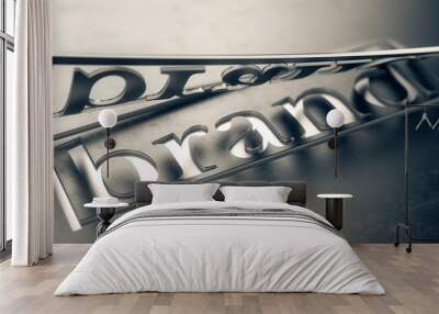 cut out the word brand - brand concept design, 3d illustration Wall mural