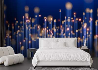 Digital information concept - binair code background - 3d rendering Wall mural