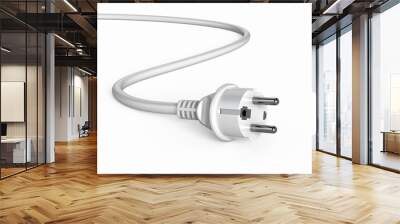 Electric plug isolated on white Wall mural