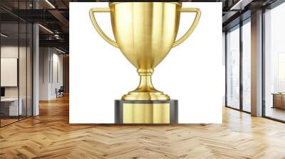 First place gold trophy cup isolated on white background. 3d rendering Wall mural