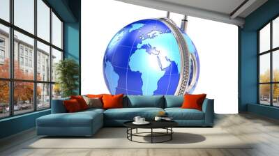 Globe suitcase - travel concept Wall mural