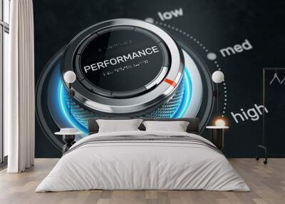 High Performance concept - Performance level control button on high position. 3d rendering Wall mural