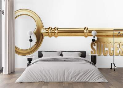 key to success isolated on white. 3d illustration Wall mural