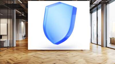 Shield. Protect and Security concept. Bue Shield 3d icon. 3d rendering Wall mural