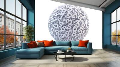 sphere of numbers Wall mural