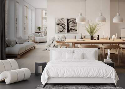 Scandinavian living room style characterized Wall mural