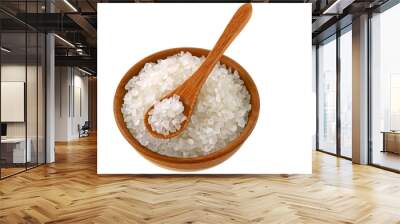 a bowl of australian sea salt, isolated on white background Wall mural