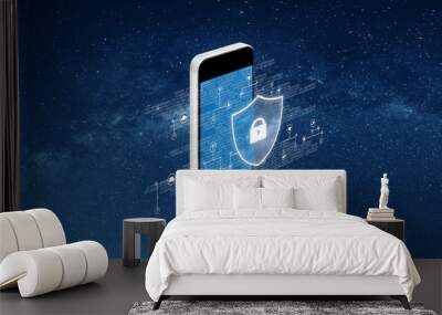 Digital data security and mobile phone security technology Wall mural