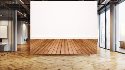 Wood floor with white wall Wall mural