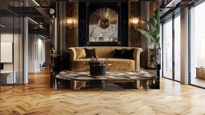 Opulent art deco interior with gold accents and a sophisticated look Wall mural