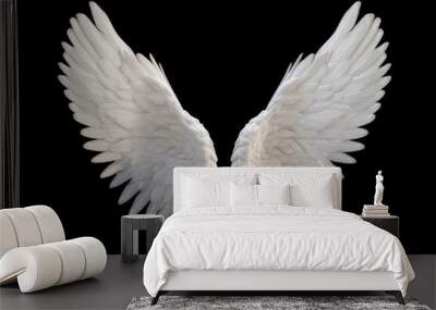 White angel wing isolated Wall mural