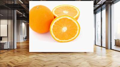 Fresh of slice orange isolated on white background Wall mural