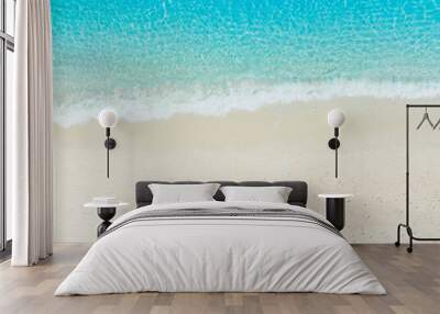 The ecology with Waves on the beach as a background. Beautiful natural background at the summer time-above view Wall mural