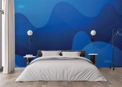 Abstract blue geometric background. Dynamic shapes composition Wall mural