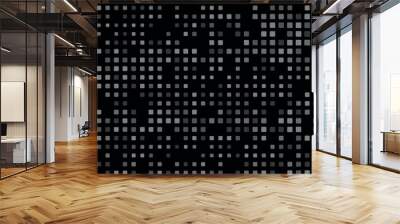 Abstract dark background of small squares or pixels in black and gray color shades.vector Wall mural