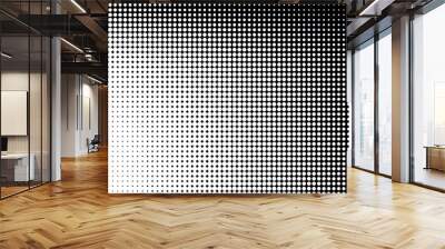 Dot white black pattern gradient texture background. Abstract pop art halftone and retro style. Wall mural