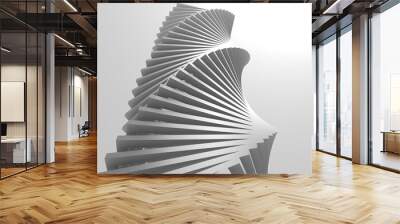 3D grayscale rendering of abstract structure. A simple, minimal, and modern or contemporary background or wallpaper. 3D rendering Wall mural