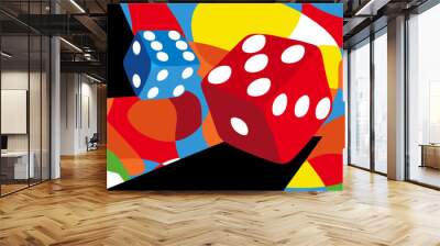 dice casino illustration popart art vector gambling backgraound abstract Wall mural