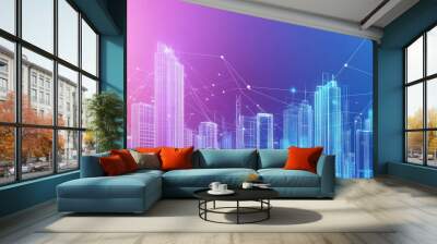 Digital Cityscape: Connecting the World Wall mural